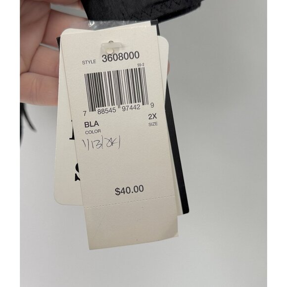 NWT Notations Plus Size 100% Silk 3/4 Sleeve Button Up Blouse Jacket 2x Preppy - Picture 6 of 12